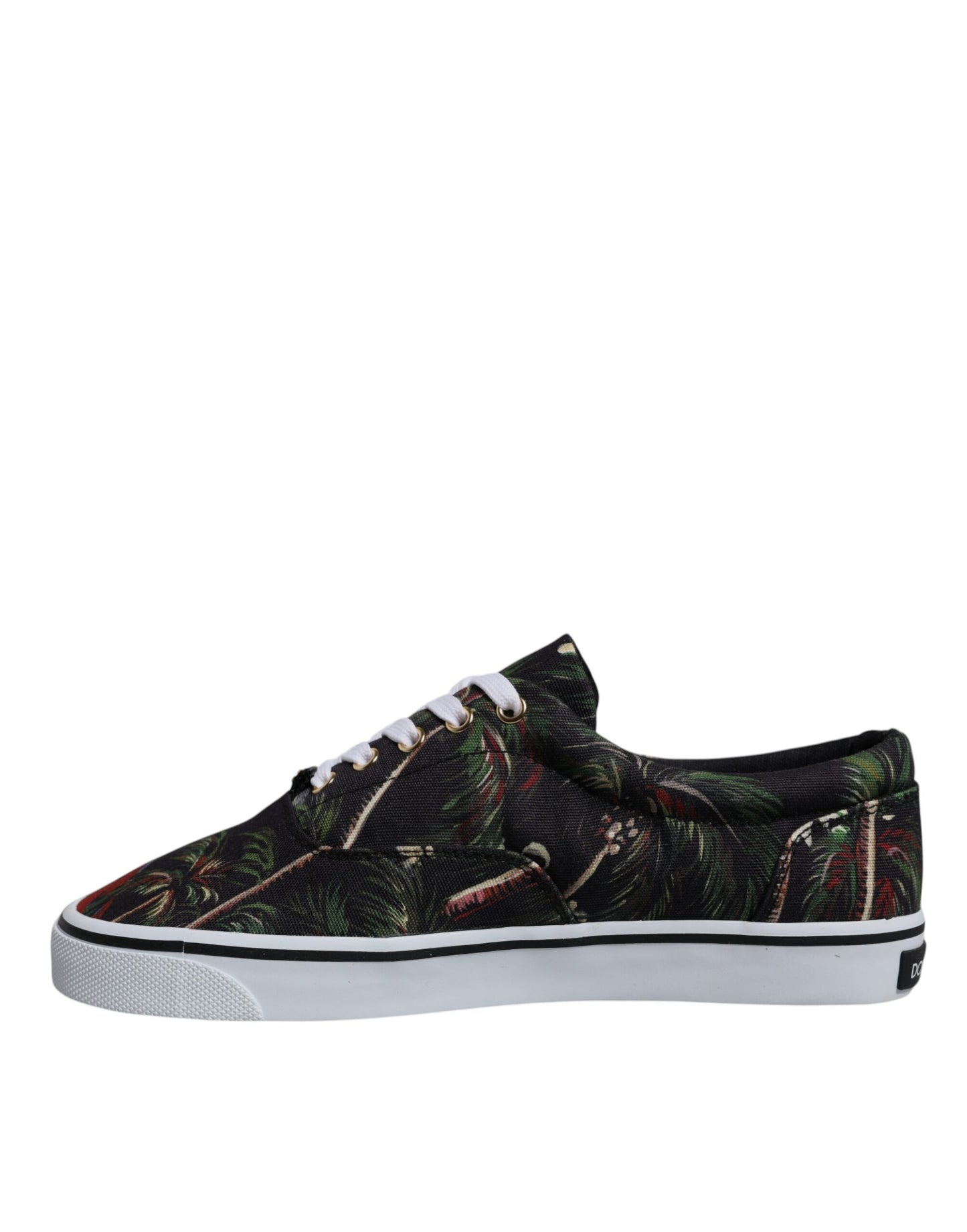 Zapatillas bajas negras con estampado tropical