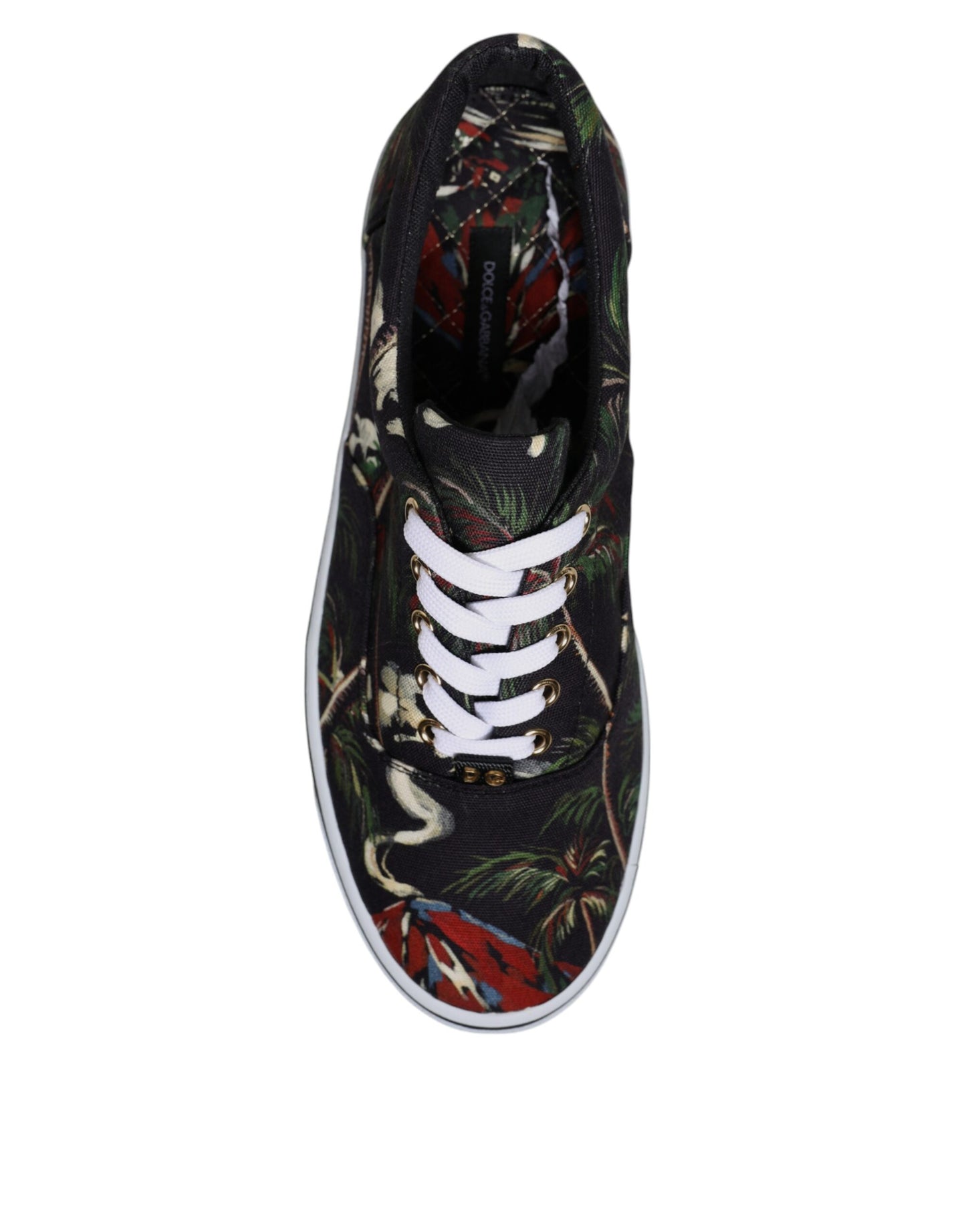 Zapatillas bajas negras con estampado tropical