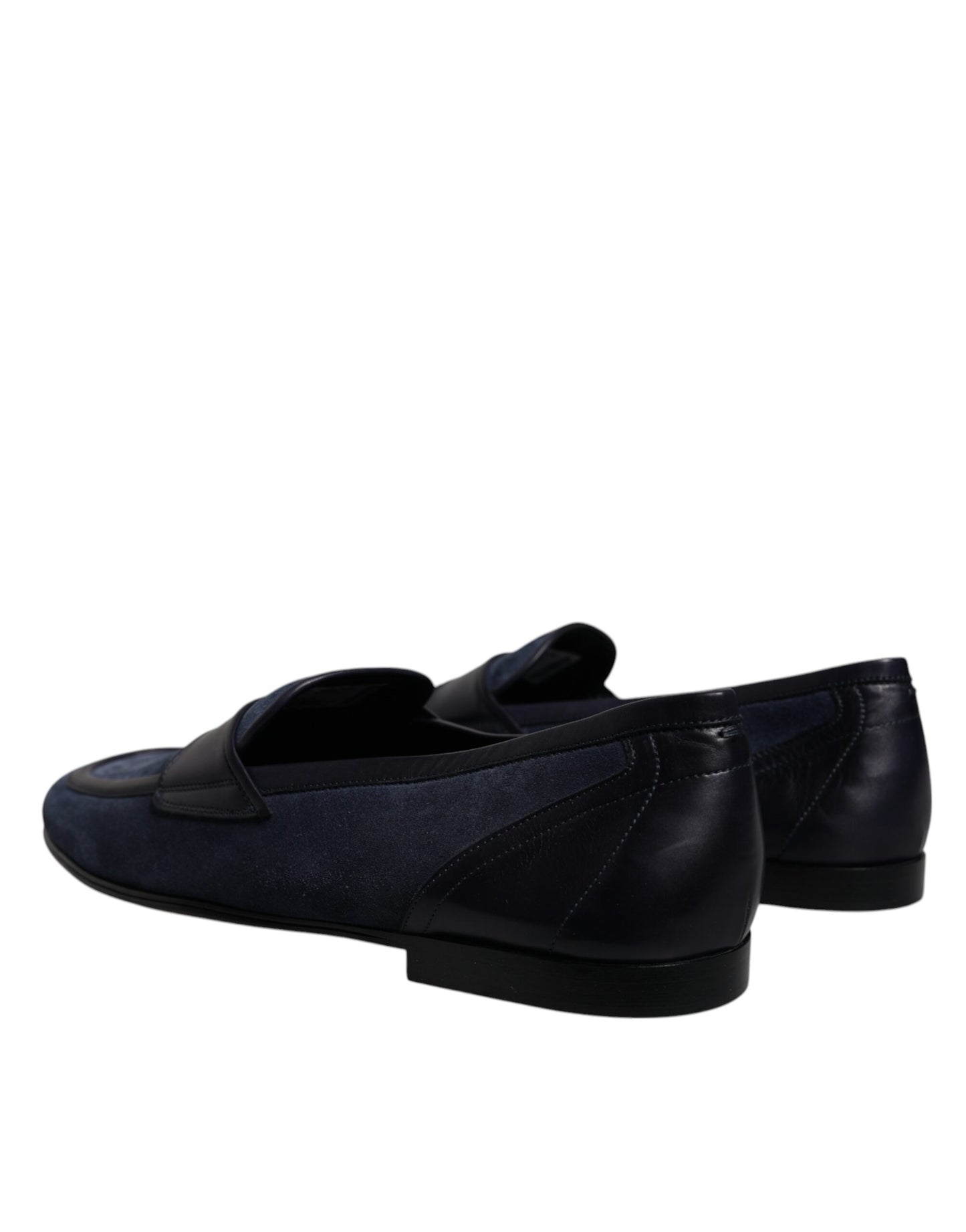 Zapatos de piel de ante azul, mocasines