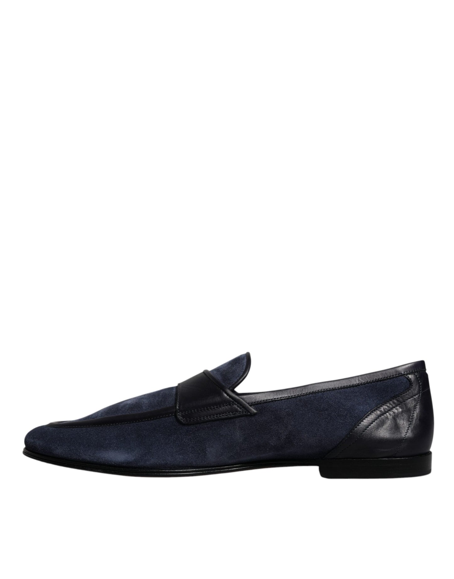 Zapatos de piel de ante azul, mocasines