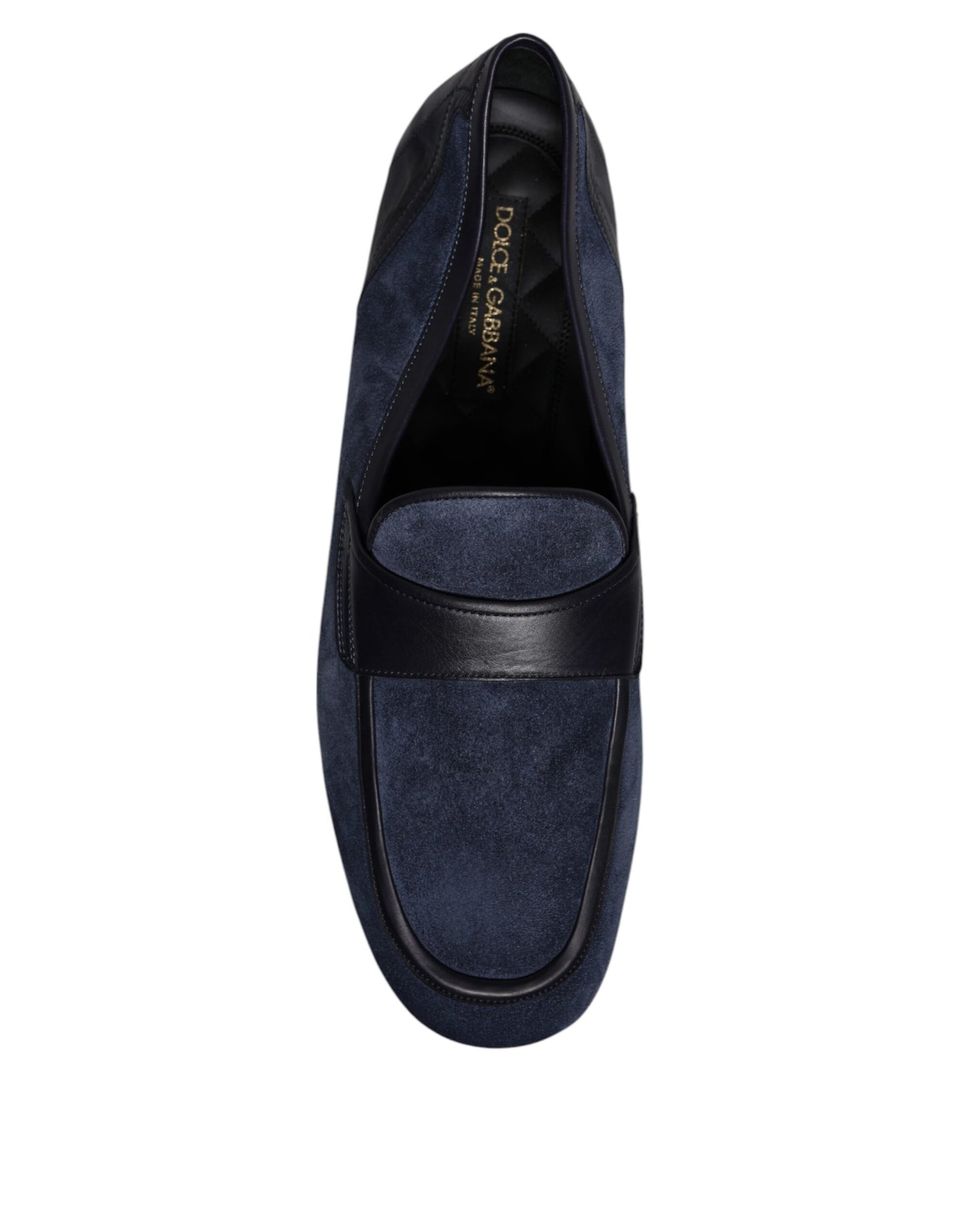 Zapatos de piel de ante azul, mocasines