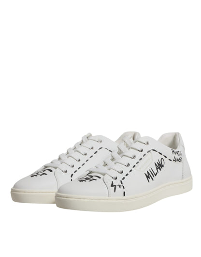Zapatillas bajas Milano de piel blanca