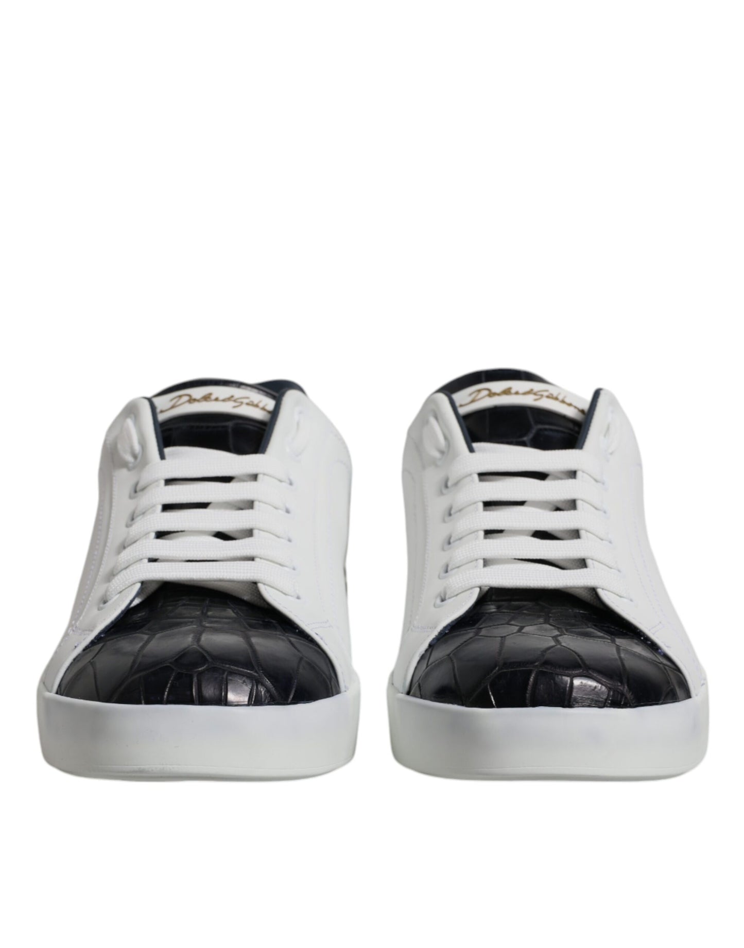 Zapatillas Portofino de piel blanca y negra