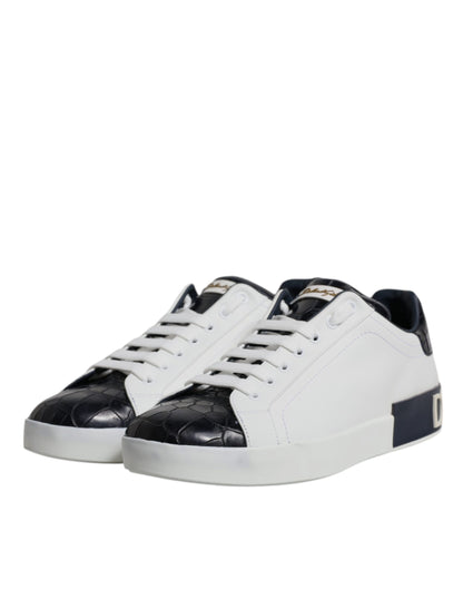 Zapatillas Portofino de piel blanca y negra