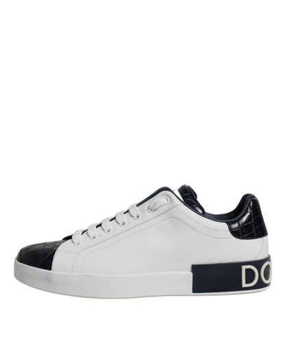 Zapatillas Portofino de piel blanca y negra