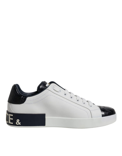 Zapatillas Portofino de piel blanca y negra