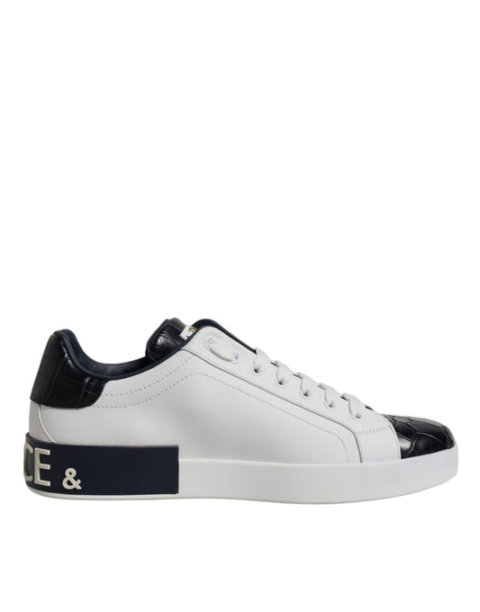 Zapatillas Portofino de piel blanca y negra
