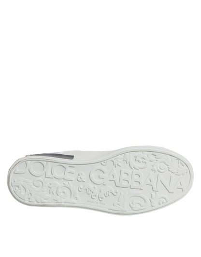 Zapatillas Portofino de piel blanca y negra