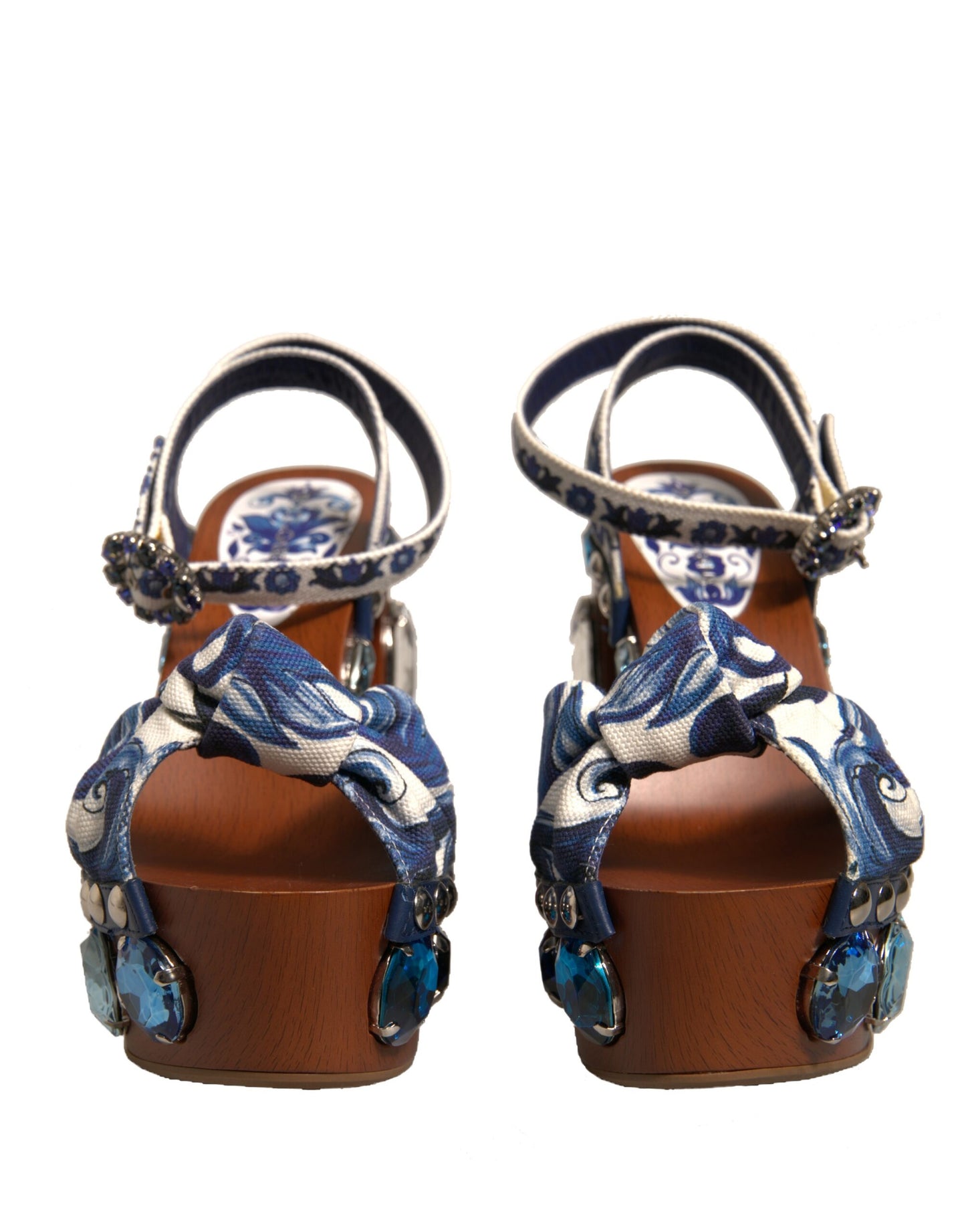 Sandalias de cuña con adornos de mayólica multicolor