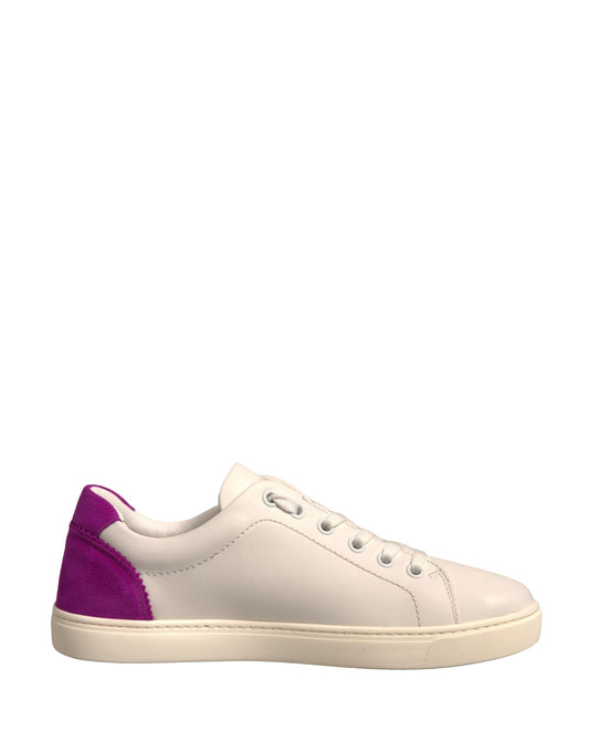 Zapatillas bajas de piel de ante blanca