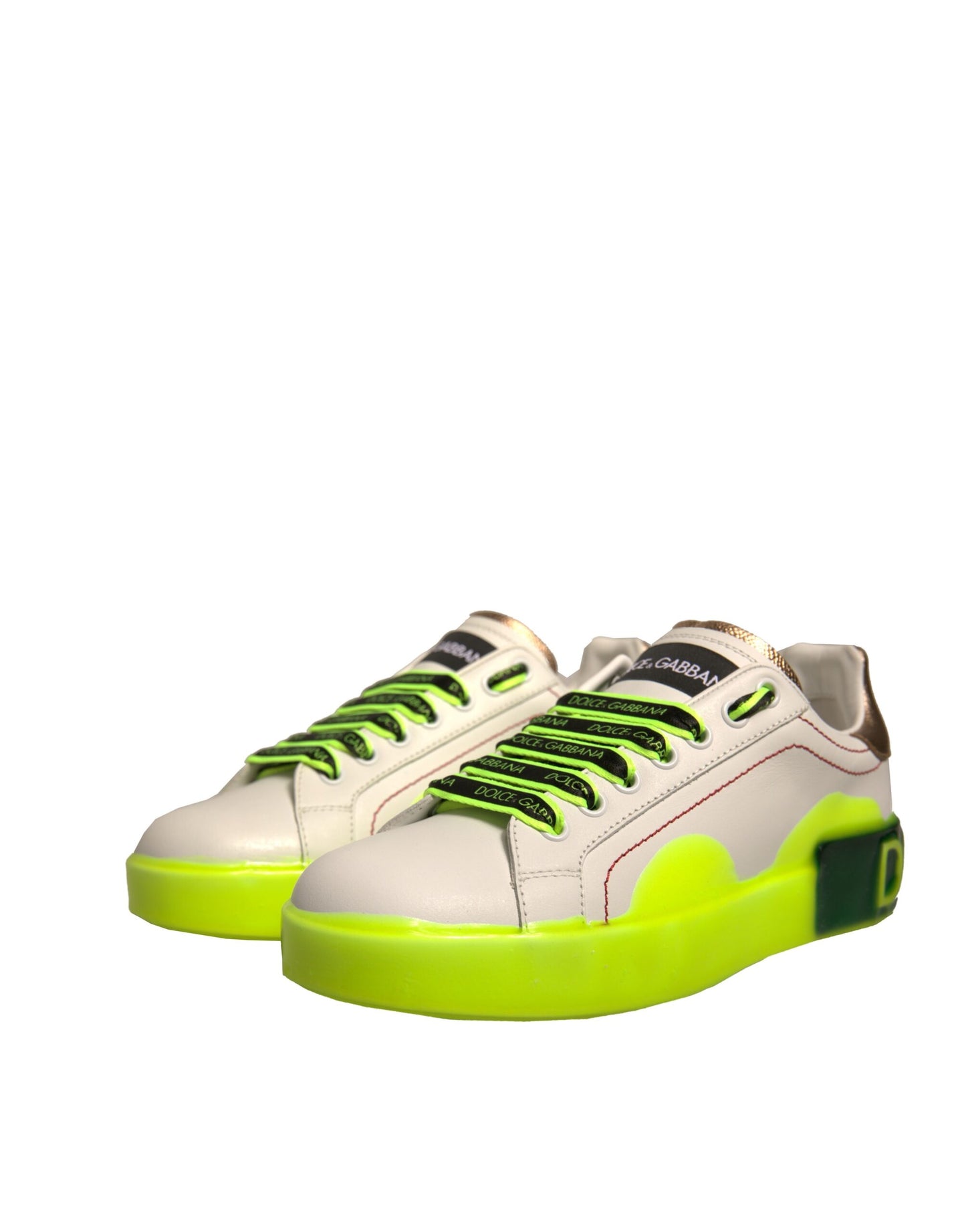 Zapatillas de deporte de piel Portofino blancas y amarillas