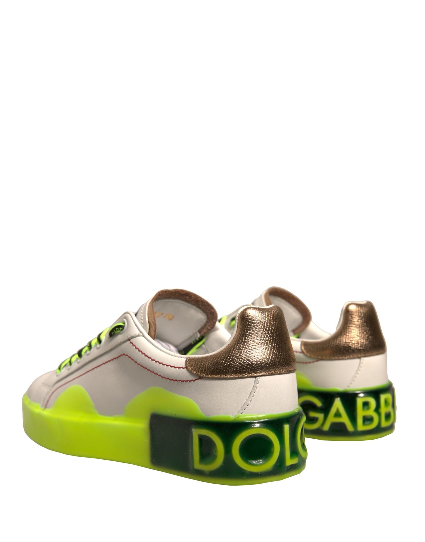 Zapatillas de deporte de piel Portofino blancas y amarillas