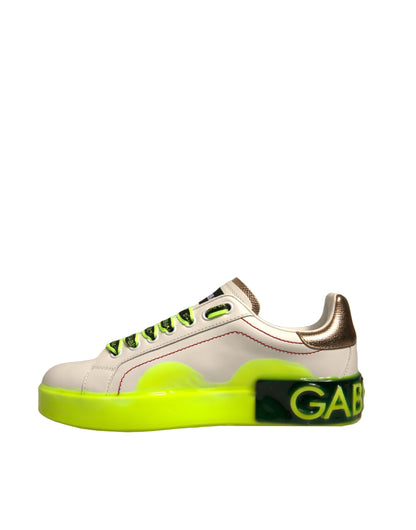 Zapatillas de deporte de piel Portofino blancas y amarillas