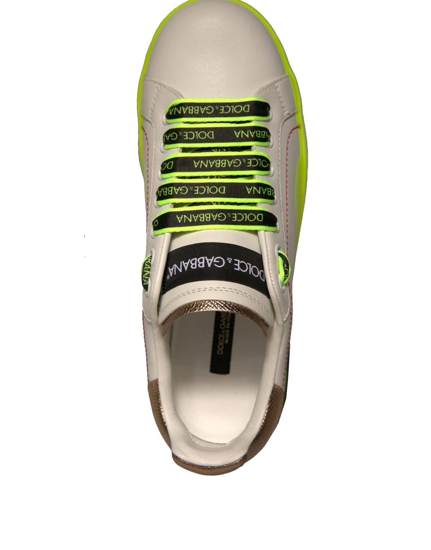 Zapatillas de deporte de piel Portofino blancas y amarillas