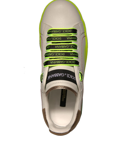 Zapatillas de deporte de piel Portofino blancas y amarillas