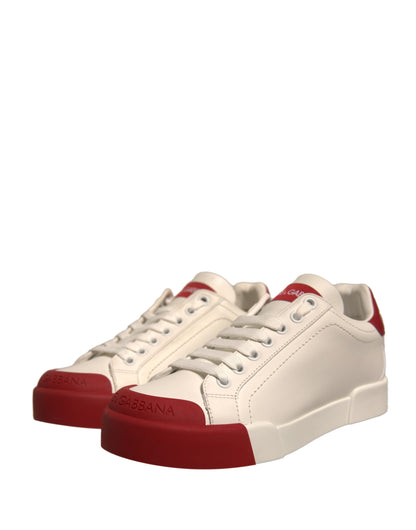 Zapatos de cuero blanco con logo Portofino Sneakers