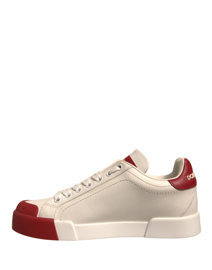 Zapatos de cuero blanco con logo Portofino Sneakers