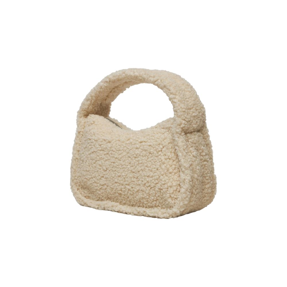 Bolso de mano de poliéster color crema