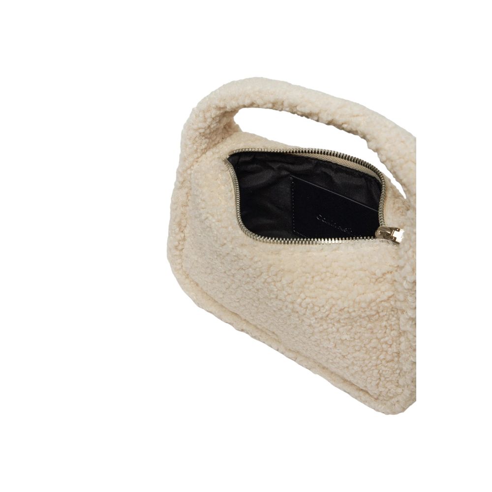 Bolso de mano de poliéster color crema