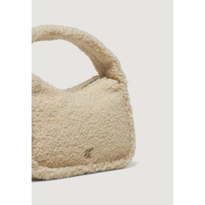 Bolso de mano de poliéster color crema