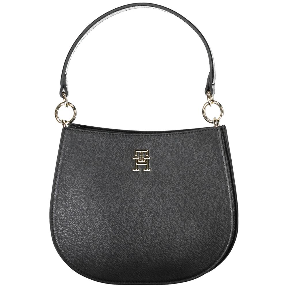 Bolso de mano de poliéster negro para mujer