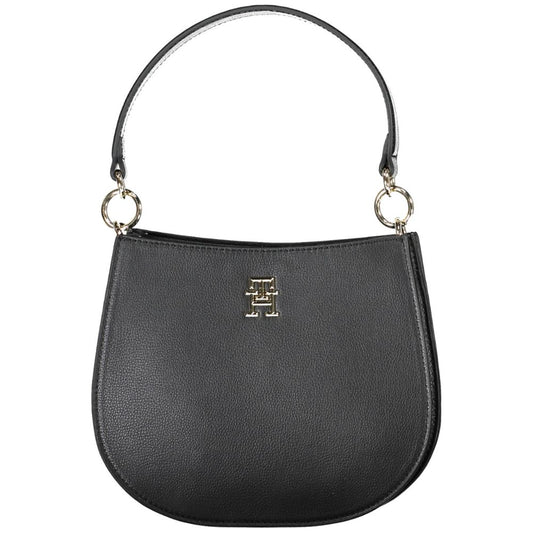 Bolso de mano de poliéster negro para mujer