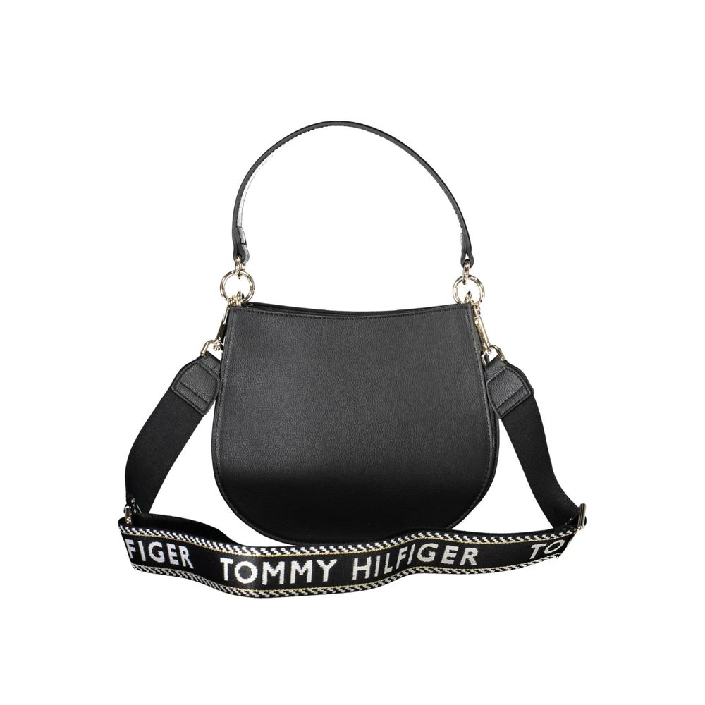 Bolso de mano de poliéster negro para mujer