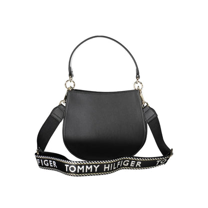 Bolso de mano de poliéster negro para mujer
