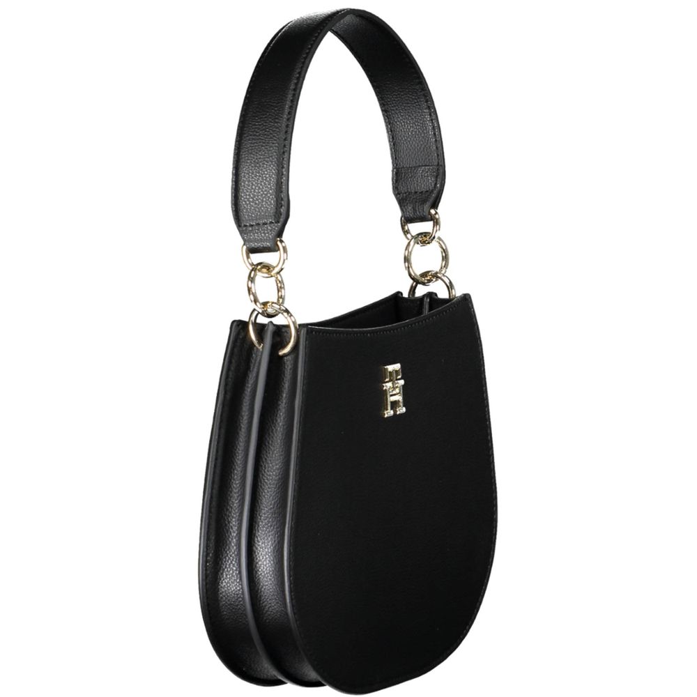 Bolso de mano de poliéster negro para mujer