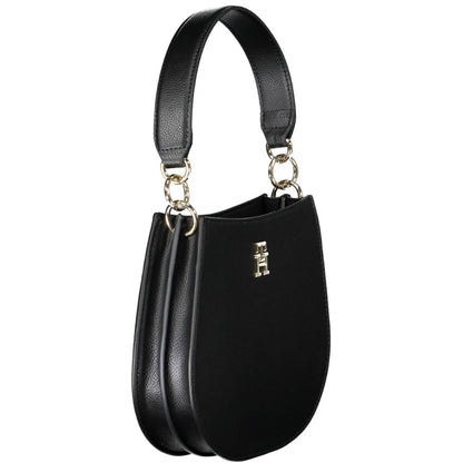Bolso de mano de poliéster negro para mujer