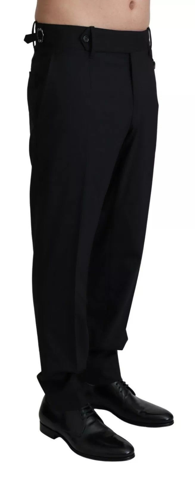 Pantalón de vestir elástico de lana negra