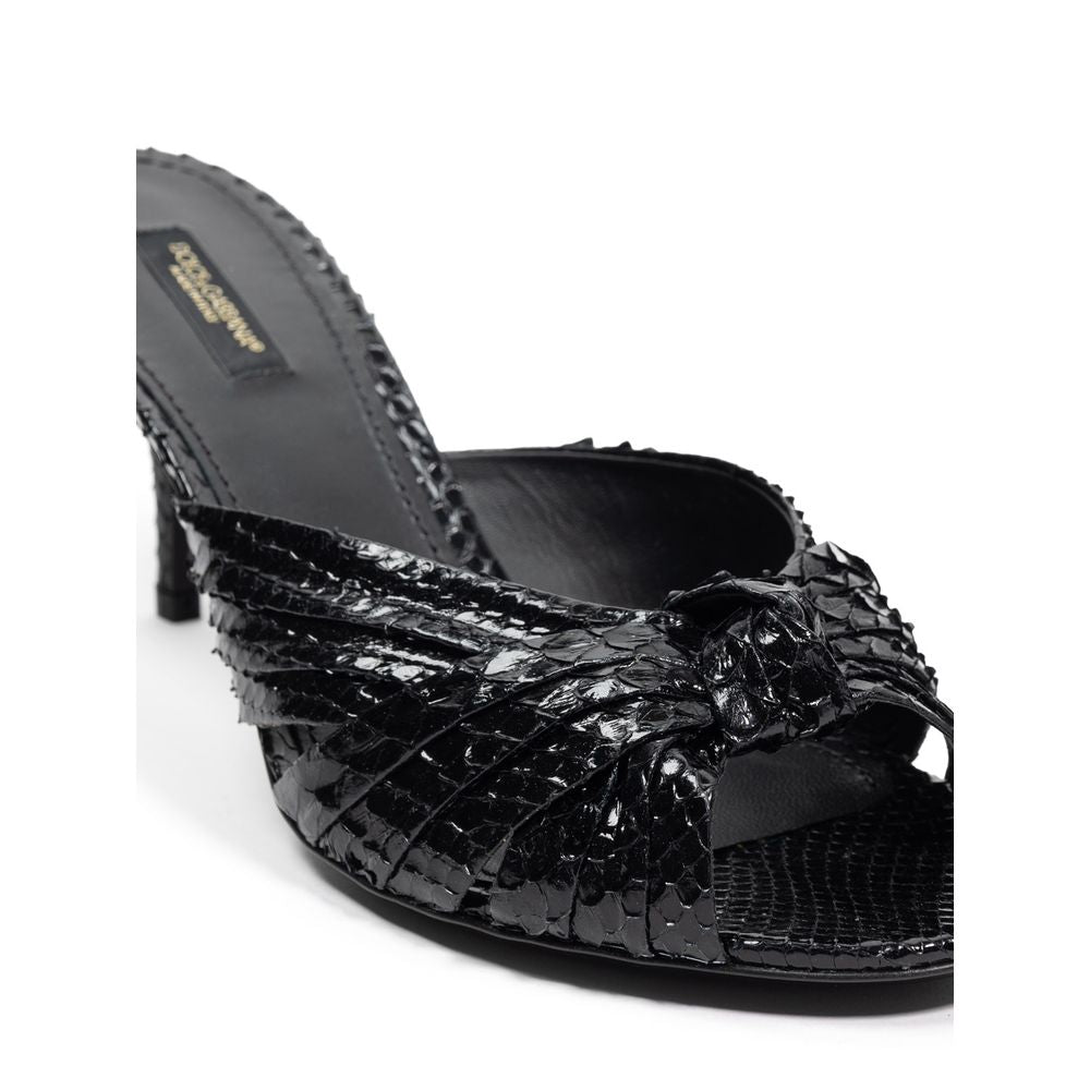 Sandalia Di Pitone de piel negra
