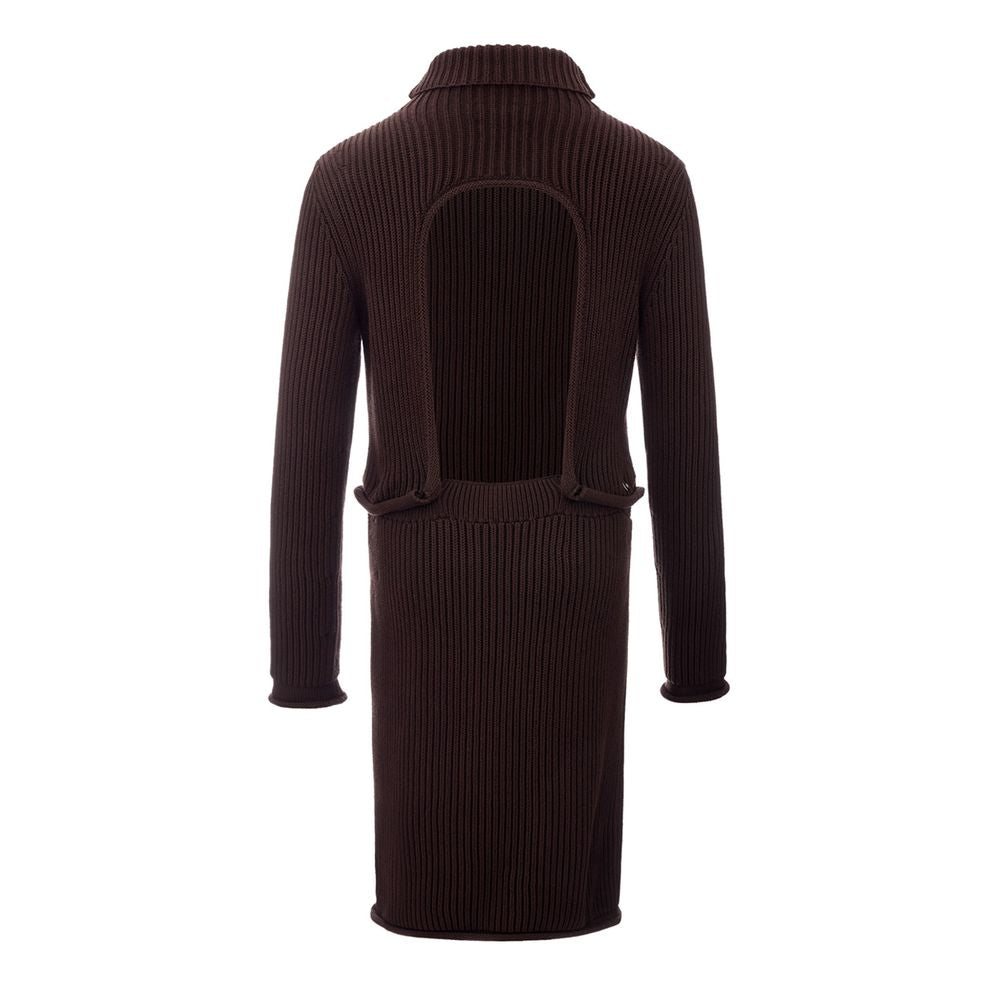 Elegante vestido marrón de viscosa