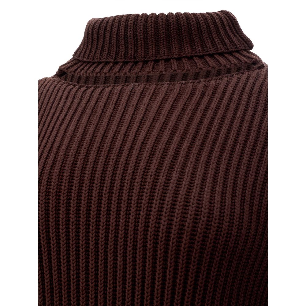 Elegante vestido marrón de viscosa