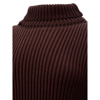 Elegante vestido marrón de viscosa