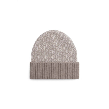 Sombrero de piel de alpaca beige