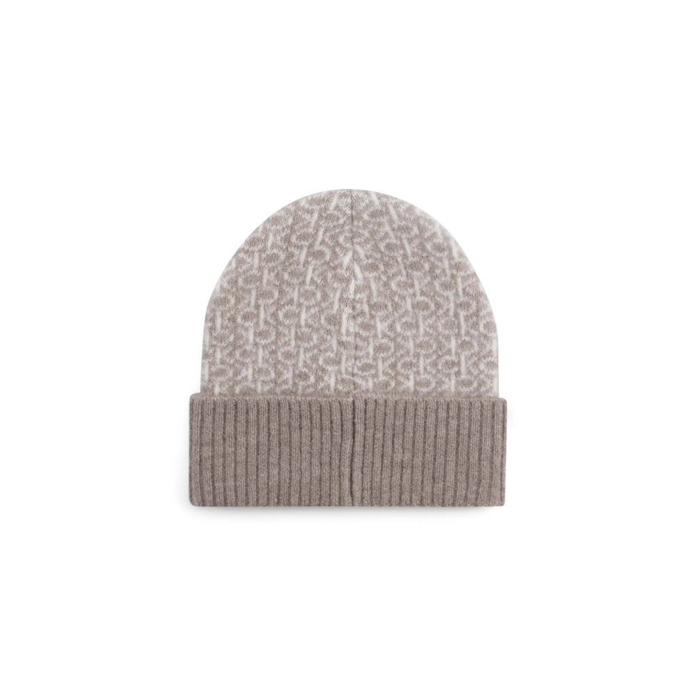 Sombrero de piel de alpaca beige
