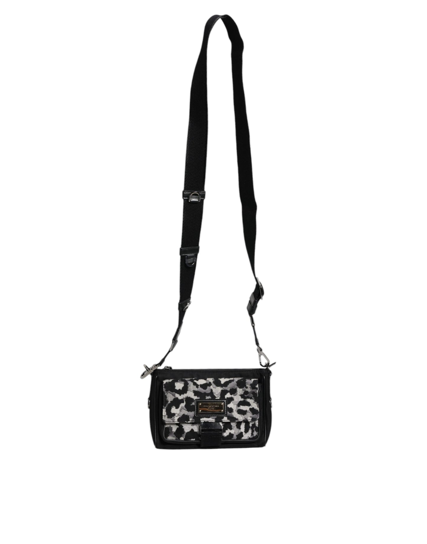 Bolso bandolera de jacquard con estampado de leopardo multicolor