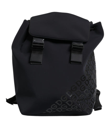 Mochila escolar de neopreno y nailon negro con logotipo DG