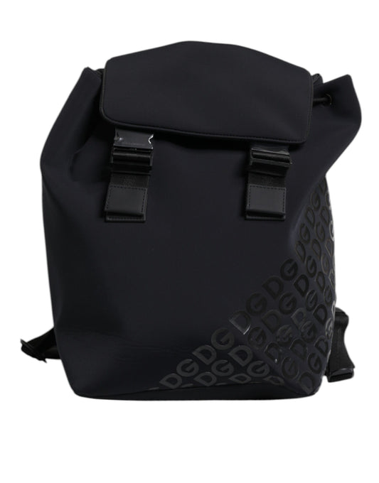 Mochila escolar de neopreno y nailon negro con logotipo DG