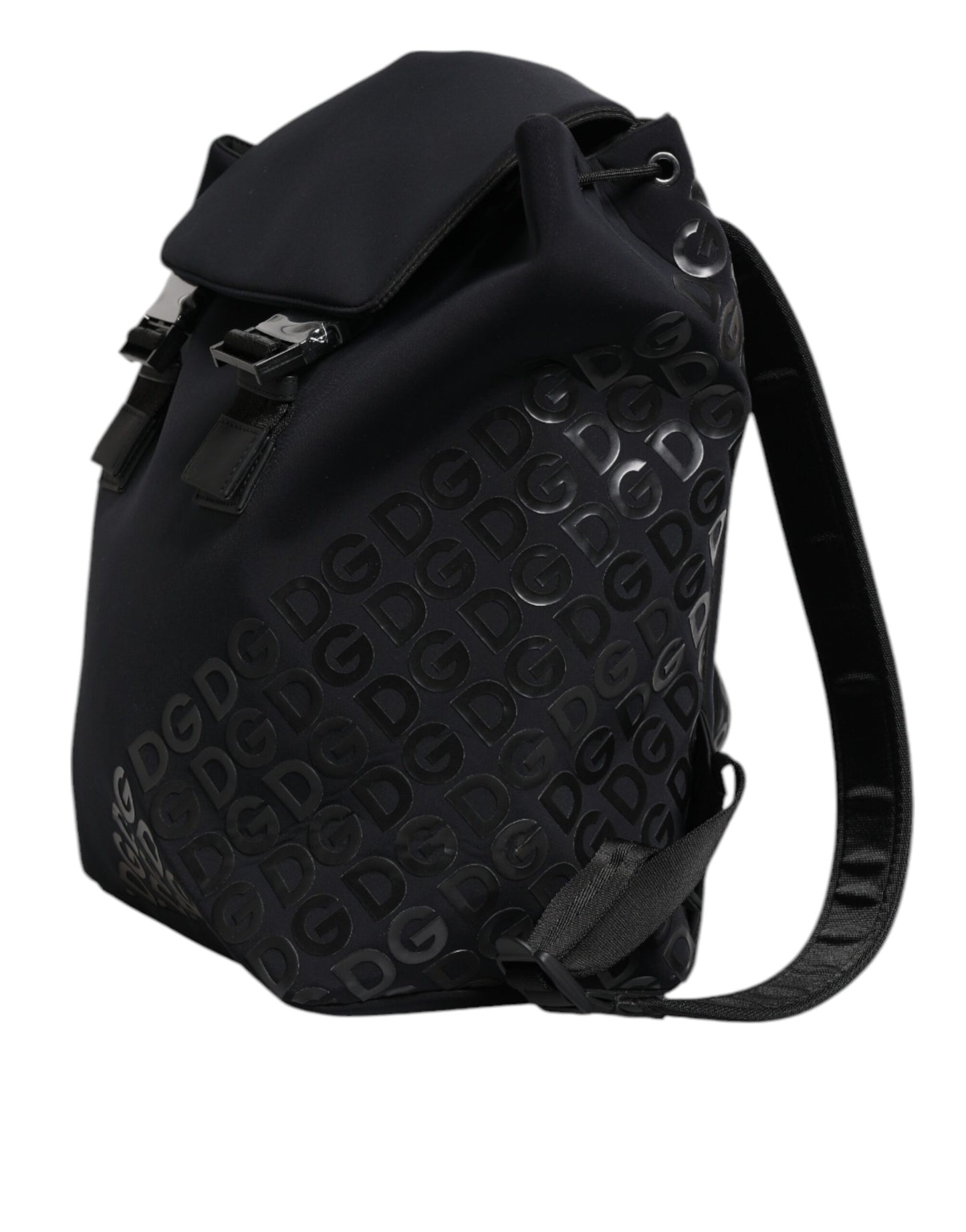 Mochila escolar de neopreno y nailon negro con logotipo DG