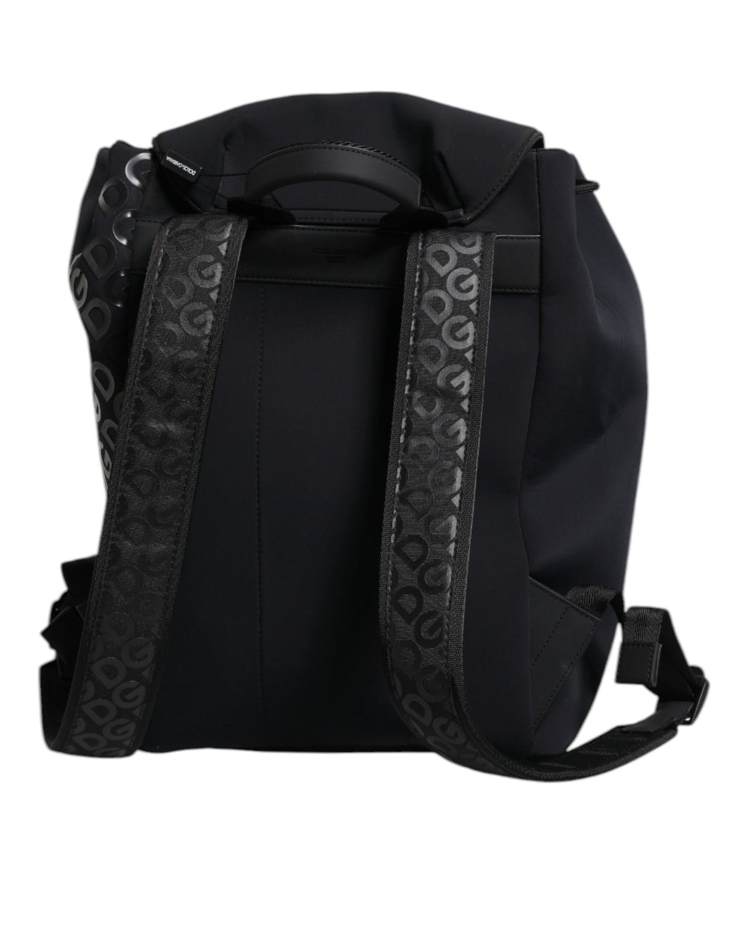 Mochila escolar de neopreno y nailon negro con logotipo DG