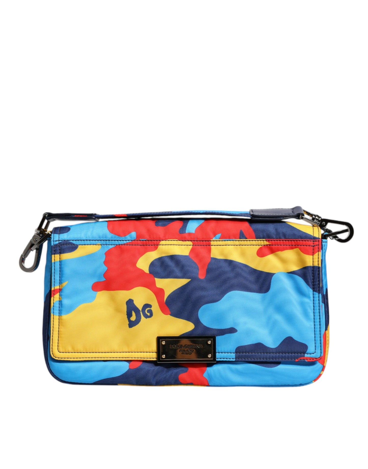 Bolso bandolera de nailon con estampado de camuflaje multicolor