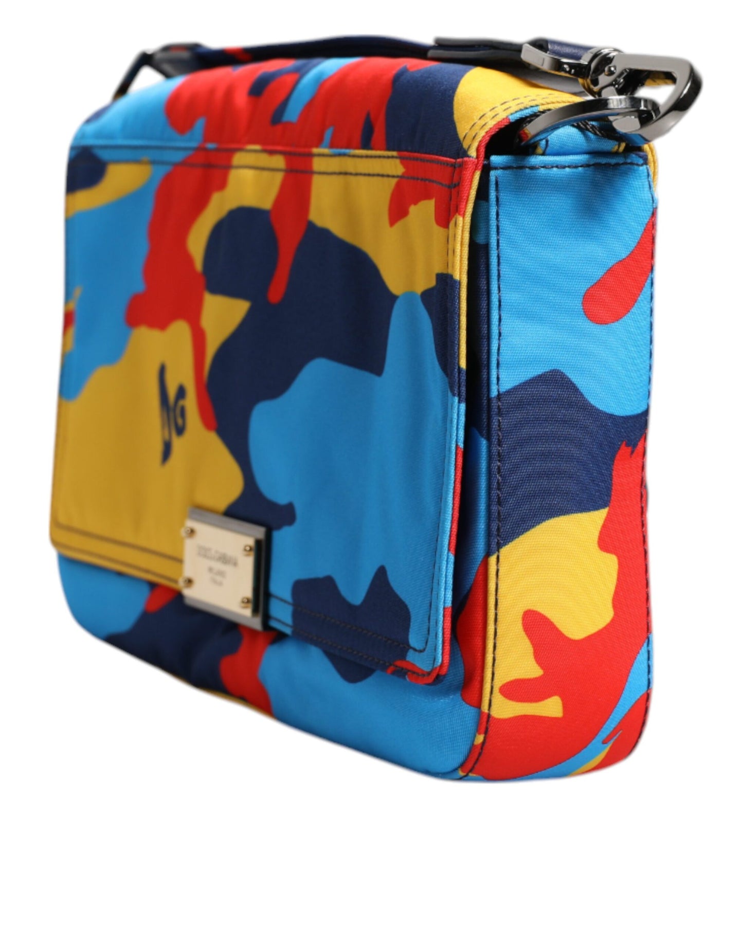 Bolso bandolera de nailon con estampado de camuflaje multicolor