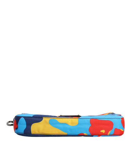 Bolso bandolera de nailon con estampado de camuflaje multicolor