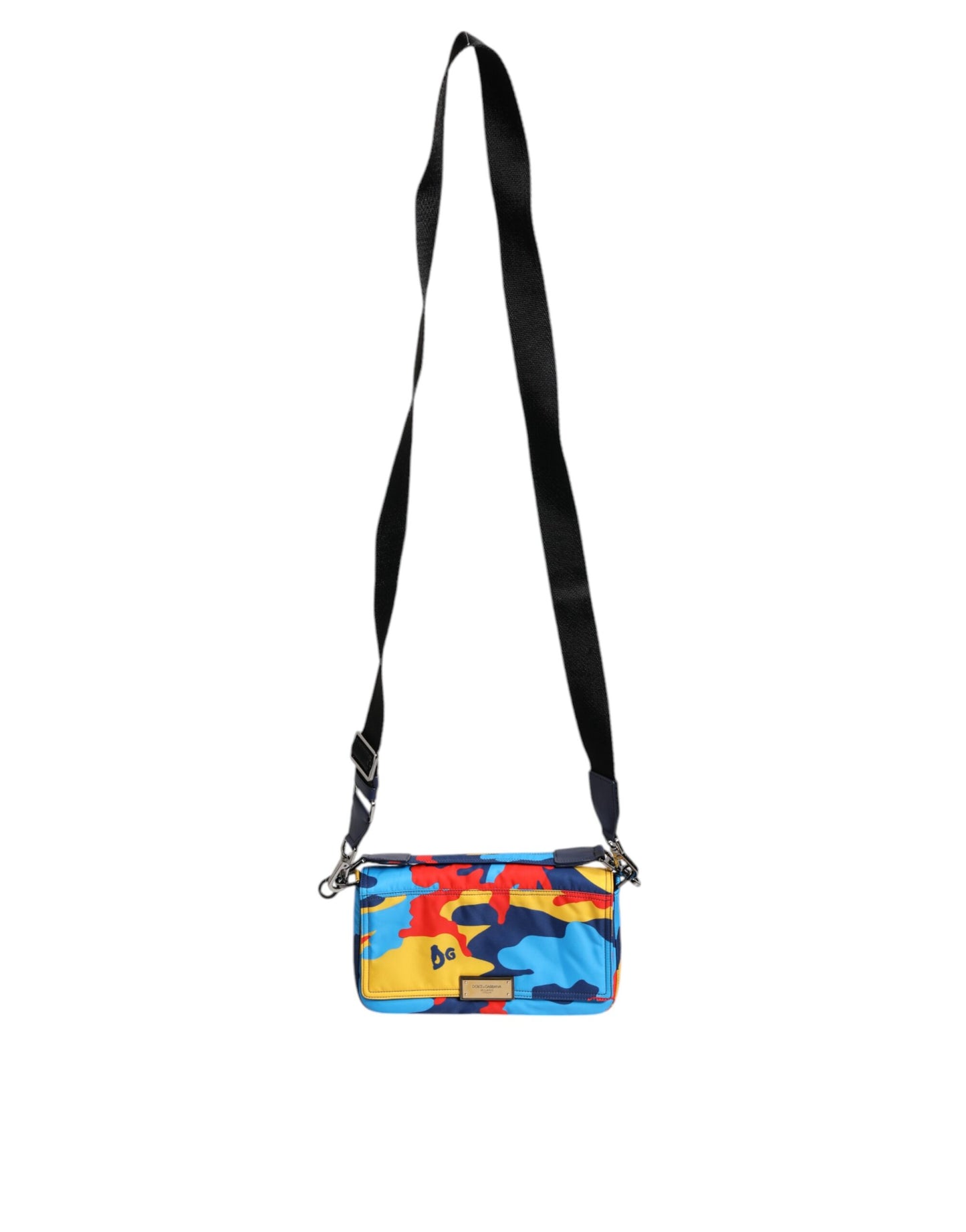 Bolso bandolera de nailon con estampado de camuflaje multicolor