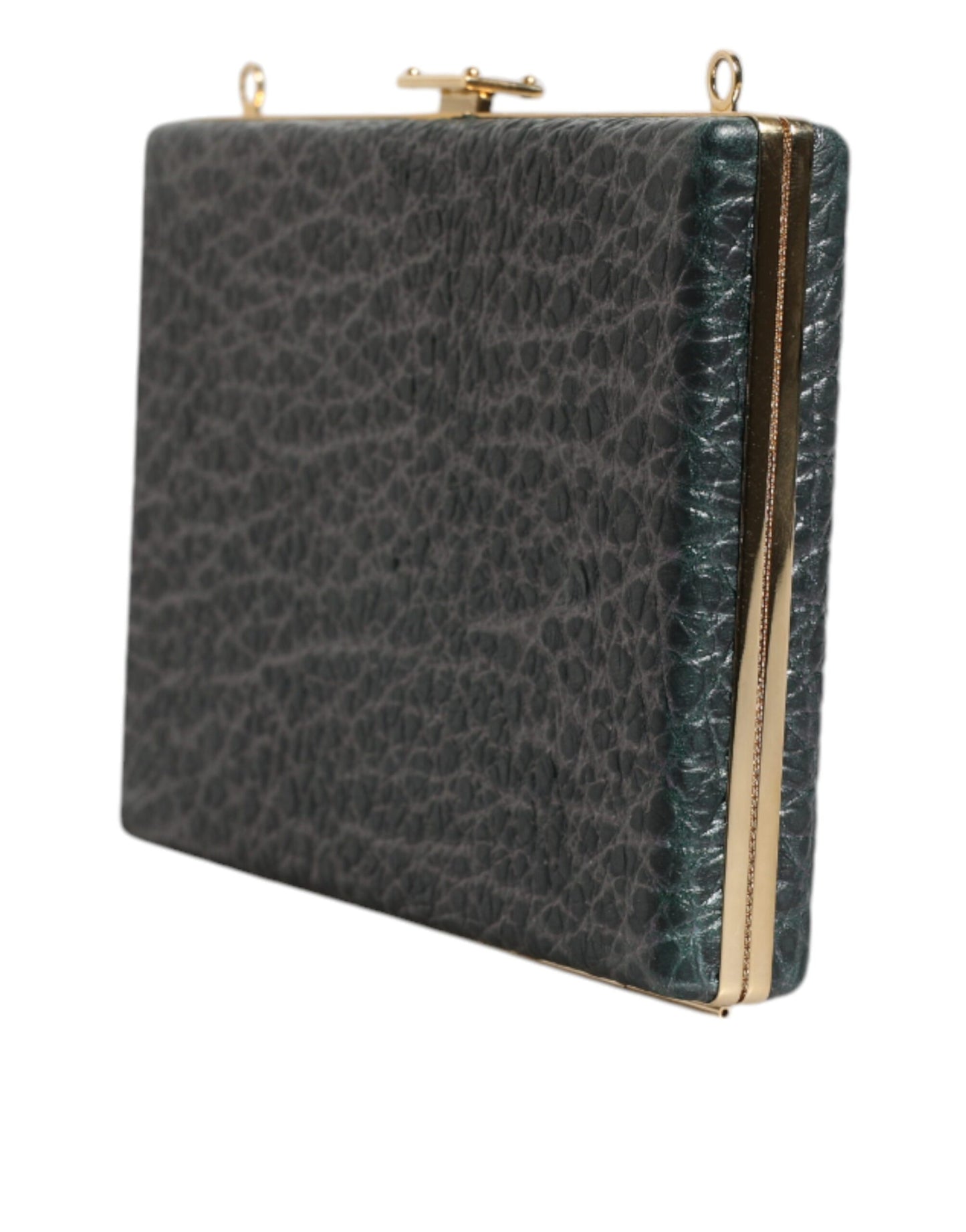 Bolso bandolera de noche de piel negra tipo clutch