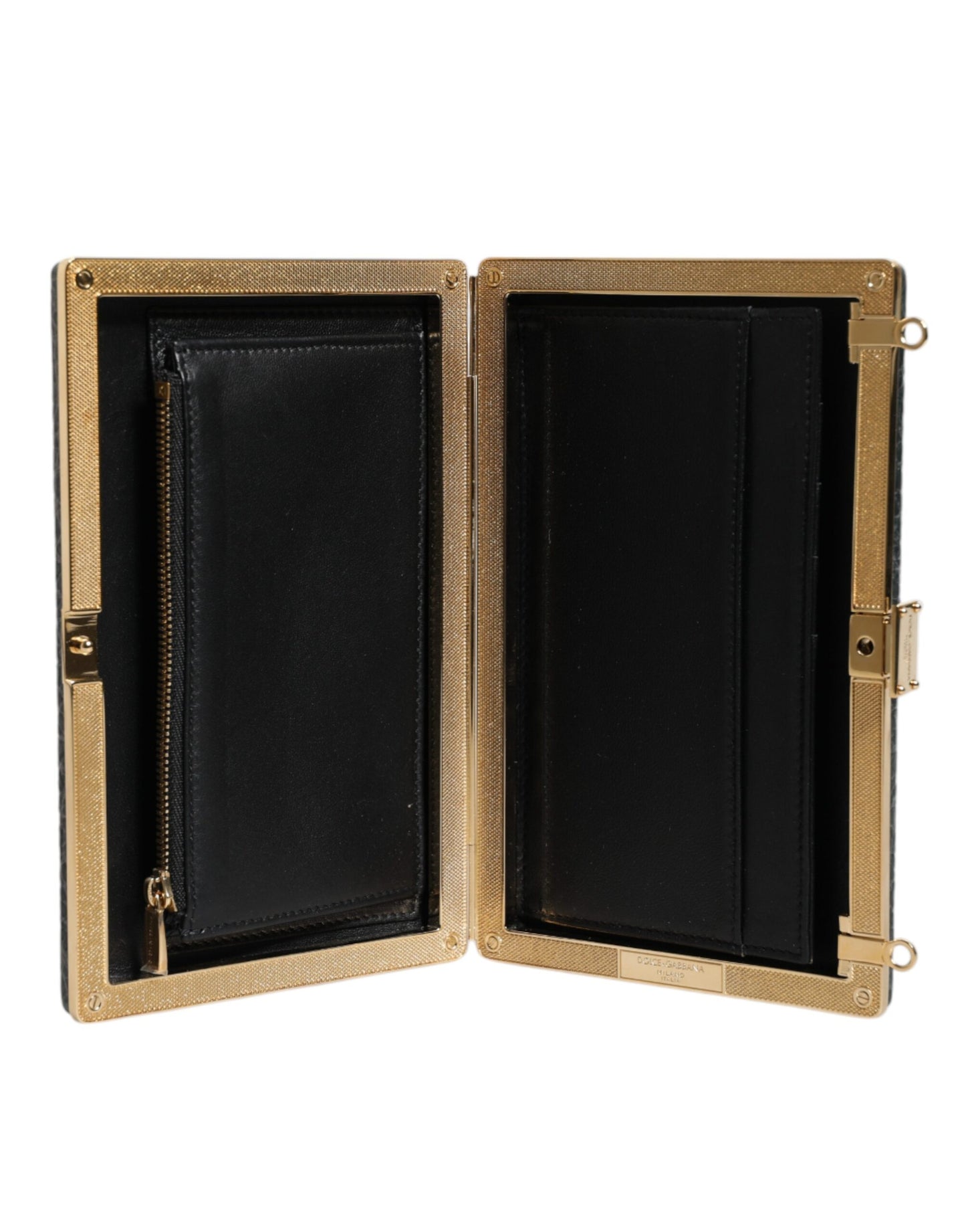 Bolso bandolera de noche de piel negra tipo clutch