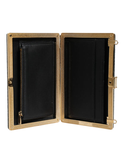 Bolso bandolera de noche de piel negra tipo clutch