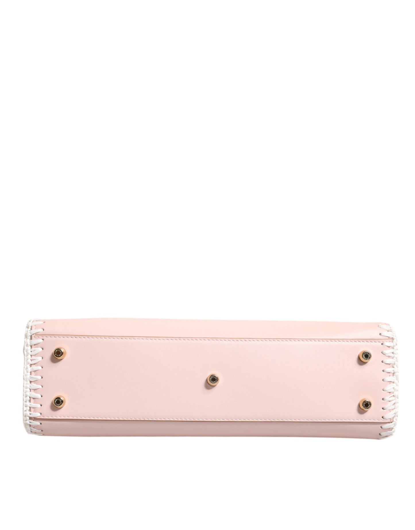 Bolso bandolera de piel suave con placa de logotipo en rosa claro
